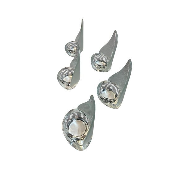 Kate Aspen frosted glass sailboat tealight candle holder -4" tall Bundle Of 5 - Picture 10 of 13